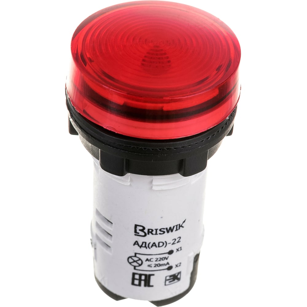 Индикатор Briswik светодиодный АД-22 красный 220В AC/DC IP65 22AC ...