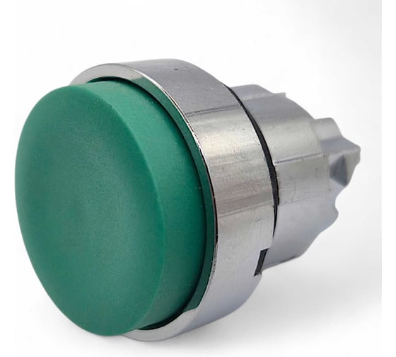 Головка Briswik выступающий толкатель металл 22мм возврат КМЕ 71С зеленый IP40 LAY4-BL23.BR