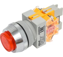 Выключатель кнопочный Dekraft ВК30-ABLFP-RED-LED 25048DEK 10 шт 4620007067477