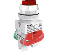 Выключатель кнопочный Dekraft ВК-30, 10 А, 220 В, IP54, LED, красный 25048DEK 4620007067477