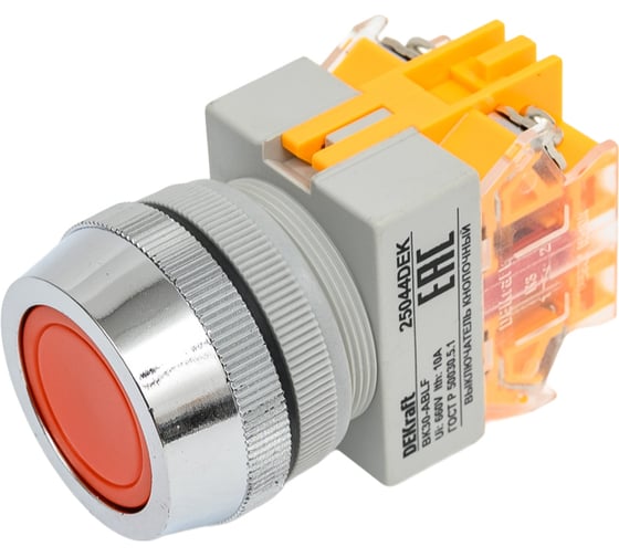 Выключатель кнопочный Dekraft ВК30-ABLF-RED 25044DEK 10 шт 4620007067439 1