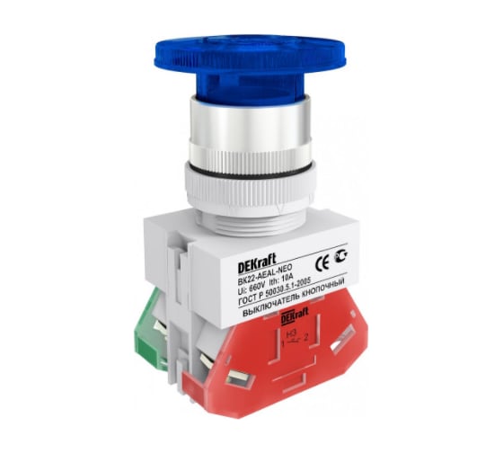 Выключатель кнопочный Dekraft ВК22-AEAL-BLU-NEO 25036DEK 8 шт 4620007067354 1