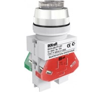 Выключатель кнопочный Dekraft ВК30-ABLFP-WHI-LED 25050DEK 10 шт 4620007067491