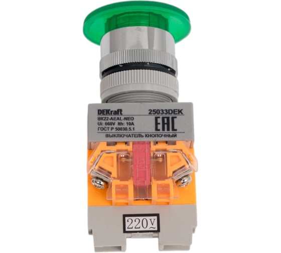 Выключатель кнопочный Dekraft ВК22-AEAL-GRN-NEO 25033DEK 10 шт 4620007067323 1