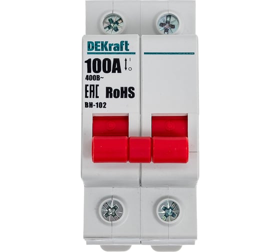Выключатель нагрузки Dekraft ВН102-2Р-100А 17008DEK 6 шт 4620007063523 1