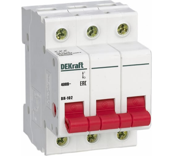 Выключатель нагрузки Dekraft ВН102-3Р-025А 17025DEK 4 шт 4650070556486 1