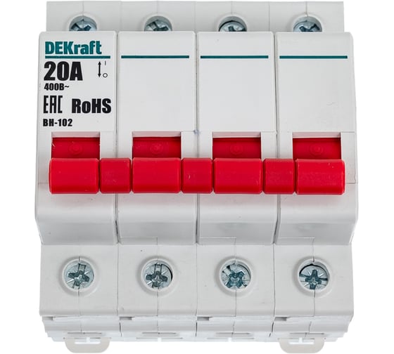 Выключатель нагрузки Dekraft ВН102-4Р-020А 17013DEK 3 шт 4620007063622 1