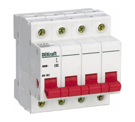 Выключатель нагрузки Dekraft ВН102-4Р-040А 17028DEK 3 шт 4650070556547 1