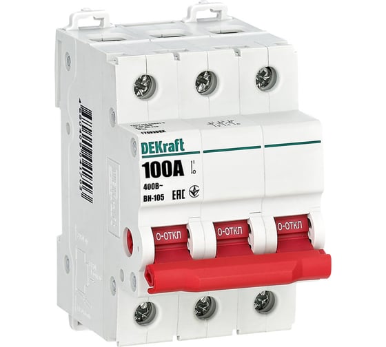 Выключатель-разъединитель Dekraft 3Р 100А ВН-105 17093DEK 4 шт 4680409041772 1