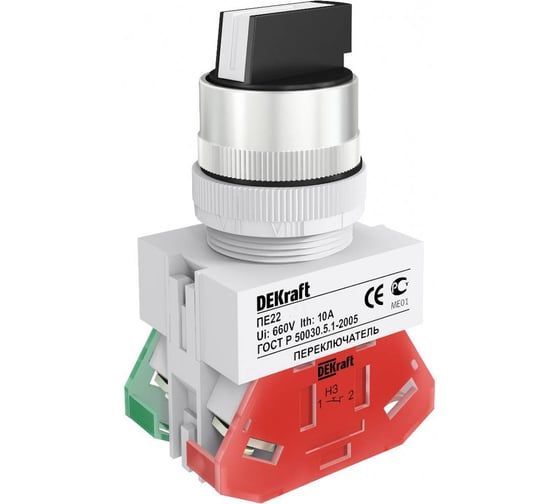 Переключатель Dekraft ПЕ22-ACR-3-BLK 25140DEK 10 шт 4610007500685