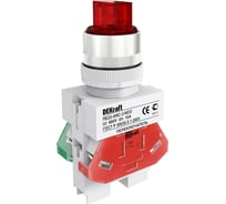 Переключатель Dekraft ПЕ-22, LED, 24 В, 10 А, IP54, красный, 10 шт 25075DEK 4630004302006
