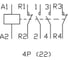 Контактор модульный Tengen TGCH1N-4022-230V 40A 2NO 2NC 230VAC 3х модуль УТ-00027064 3