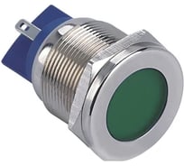 Индикаторная лампа Электротехник GQ22T-D/L/G/220V/S, зелёная, металлический корпус, светодиодная матрица d=22мм, 220В AC/DC, IP67 ET020077