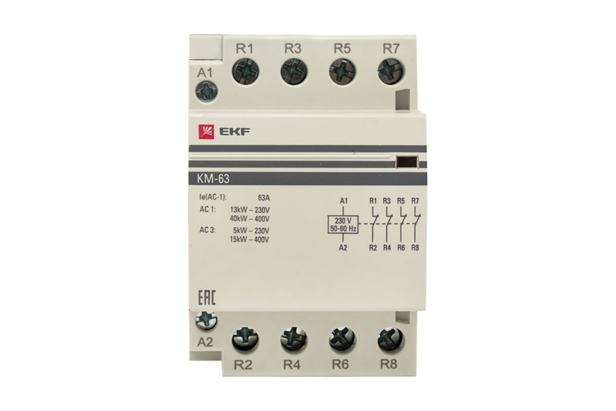 Модульный контактор EKF КМ 63А 4NC 3 модуля PROxima km-3-63-04 ...