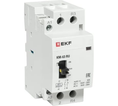 Модульный контактор EKF КМ РУ 63А 1NO+1NC  2 модуля PROxima km-2m-63-11