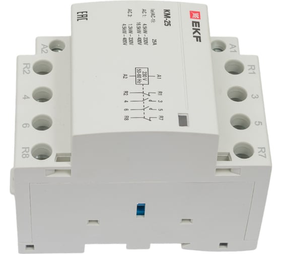 Модульный контактор EKF КМ 25А 2NO 2NC 3 мод. PROxima km-3-25-22