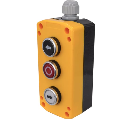 пост управления Электротехник ПКУ22-3251-65У1 1 белый цилиндр _ (НО) 1 красный цилиндр O (НЗ) 1 чёрный цилиндр _ (НО) IP65 ET526982 1