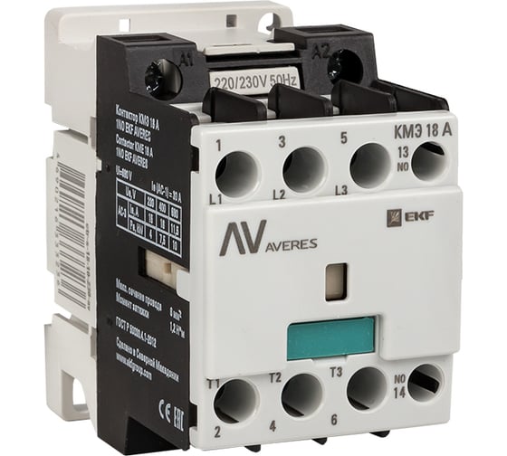 Контактор EKF КМЭ 18А 1NC 230В АС AVERES ctr-s-18-01-230-av