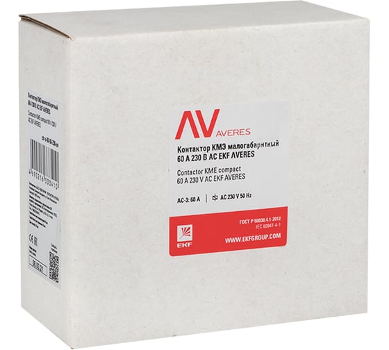Контактор EKF КМЭ 60А 400В АС AVERES ctr-s-60-00-400-av