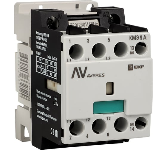 Контактор EKF КМЭ 9А 1NC 230В АС AVERES ctr-s-9-01-230-av