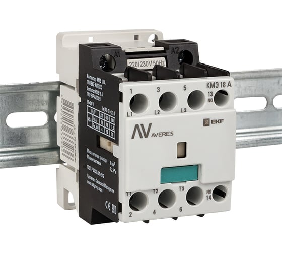 Контактор EKF КМЭ 18А 1NC 400В АС AVERES ctr-s-18-01-400-av