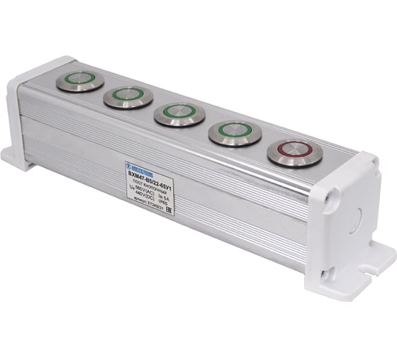 Пост управления Электротехник BXM47-B5/22-65У1 (4GQ22-L-11E/G/S (1п) зелёный цилиндр + 1GQ22-L-11E/R/S (1п) красный цилиндр) ET249221 1