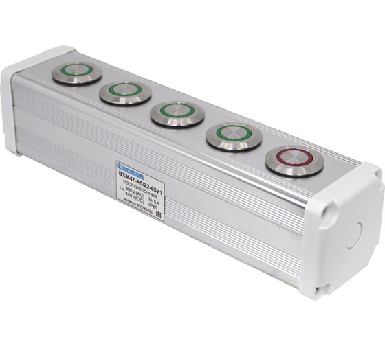 Пост управления Электротехник BXM47-A5/22-65У1 (4GQ22-L-11E/G/S (1п) зелёный цилиндр + 1GQ22-L-11E/R/S (1п) красный цилиндр) ET249220 1