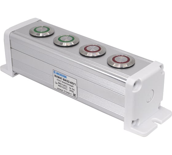 Пост управления Электротехник BXM47-B4/22-65У1 (2GQ22-L-11E/G/S (1п) зелёный цилиндр + 2GQ22-L-11E/R/S (1п) красный цилиндр) ET249217 1