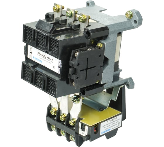 Пускатель электромагнитный Электротехник ПМА-4202 УХЛ4 В, 110В, 2з и 2р, 63А, нереверсивный, c реле РТТ-221П 53,5-63,0А, IP00 ET013973 1