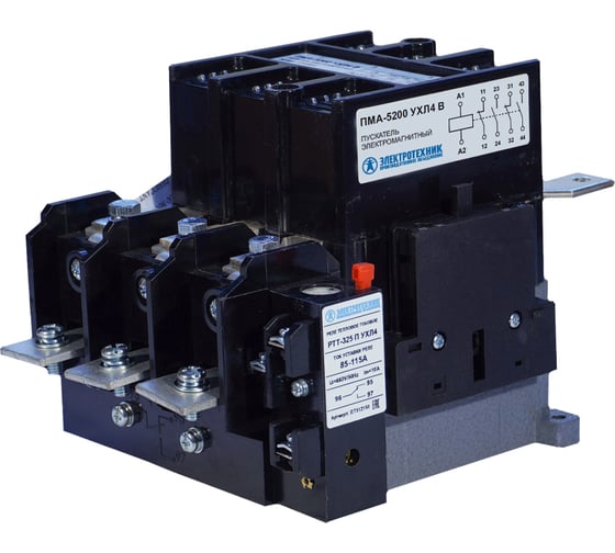 Пускатель электромагнитный Электротехник ПМА-5200 УХЛ4 В, 110В, 2з и 2р, 100А, нереверсивный, с реле РТТ-325 85-115А, IP00 ET014637 1