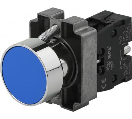 Кнопка управления ЭРА LAY5-BA61 без подсветки, синяя, 1з, 20/200/8000 Б0045669