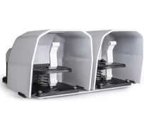 Педаль двойная Emas 2x1НО+1НЗ + 2x1НО+1НЗ, с защитным кожухом алюминий серого цвета, основание PDKA22GG10G