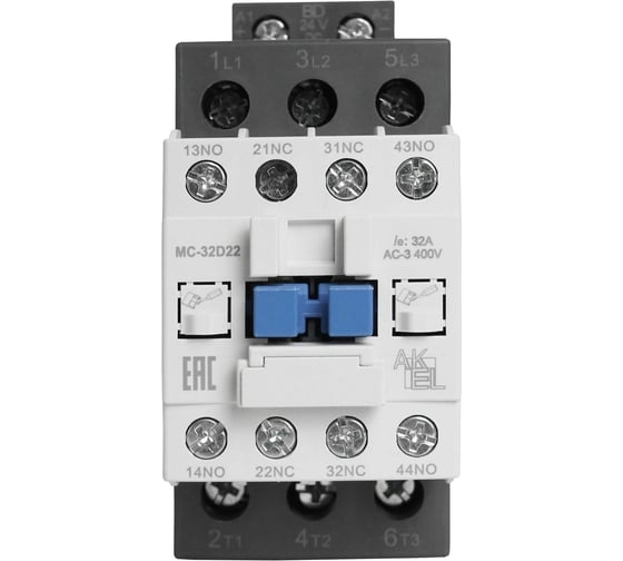 Контактор магнитный AKEL BA47 MC-32D22BD 3P 2NO+2NC/32A/24VDC 418719 1