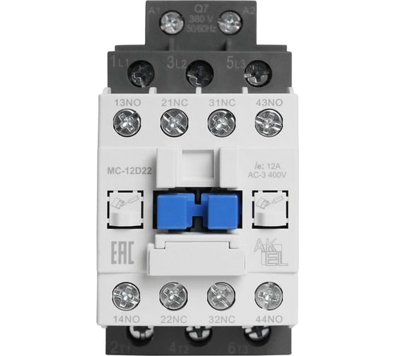 Контактор магнитный AKEL BA47 MC-12D22Q7 3P 2NO+2NC/12A/380VAC 418705 1