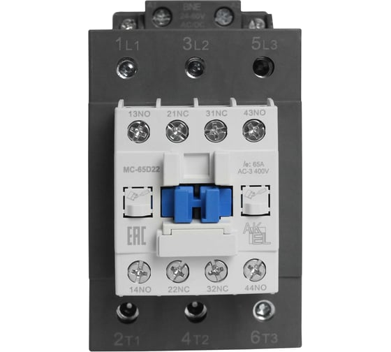 Контактор магнитный AKEL BA47 MC-65D22BNE 3P 2NO+2NC/65A/24~60VDC 418729 1