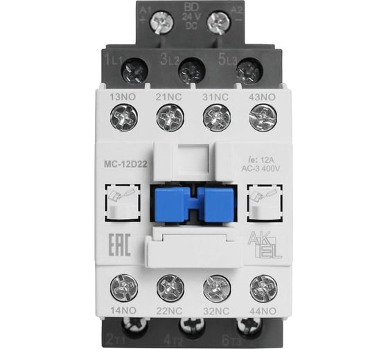 Контактор магнитный AKEL BA47 MC-12D22BD 3P 2NO+2NC/12A/24VDC 418707 1