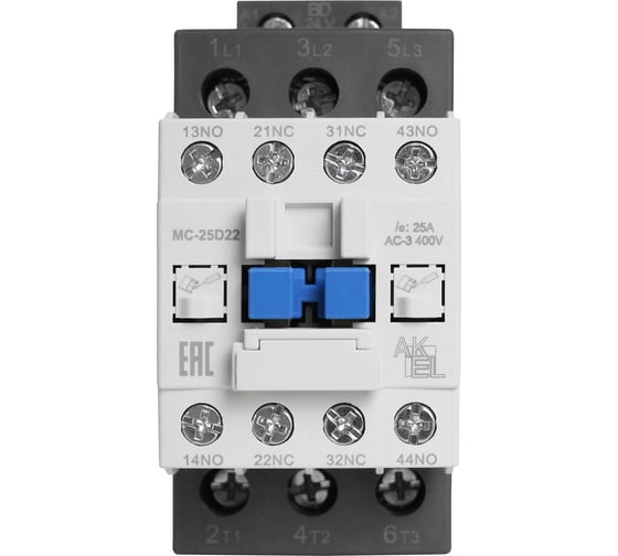 Контактор магнитный AKEL BA47 MC-25D22BD 3P 2NO+2NC/25A/24VDC 418715 1