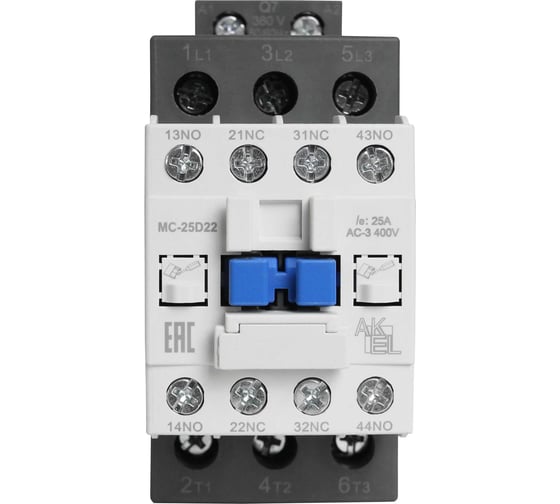 Контактор магнитный AKEL BA47 MC-25D22Q7 3P 2NO+2NC/25A/380VAC 418713 1
