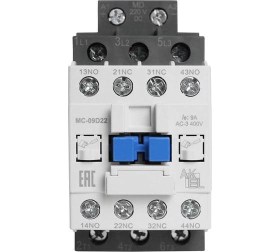 Контактор магнитный AKEL BA47 MC-09D22MD 3P 2NO+2NC/9A/220VDC 418702 1