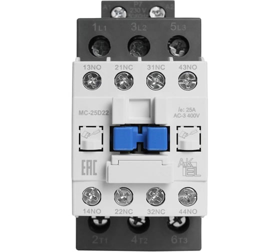 Контактор магнитный AKEL BA47 MC-25D22P7 3P 2NO+2NC/25A/230VAC 418712 1