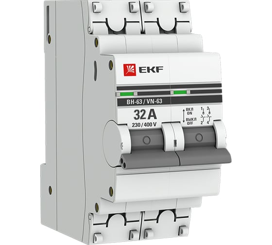 Выключатель нагрузки EKF 2P 32А ВН-63 PROxima SL63-2-32-pro