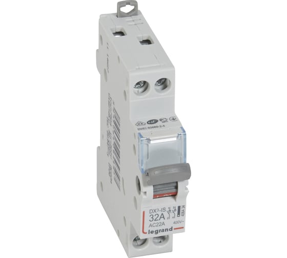 Выключатель-разъединитель Legrand DX3-IS - 2П - 400 В - 32 А - 1 модуль 406434