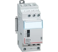Контактор Legrand CX³ 3П 400 В~ с катушкой 230 В~ 25 A 3 Н.О. 2 модуля с рукояткой управления малошумный 412502