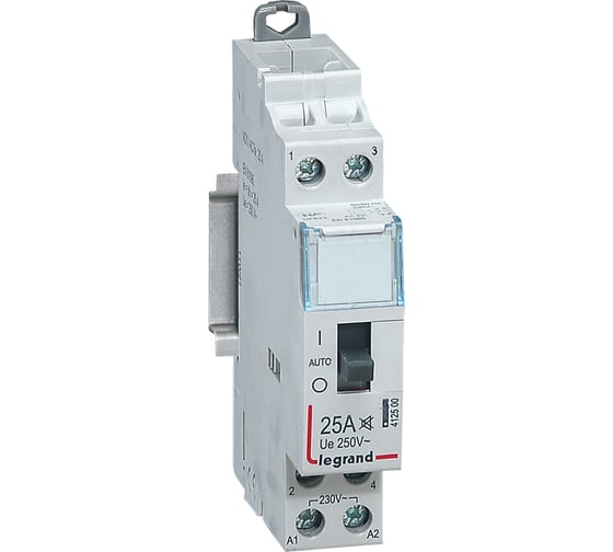 Контактор Legrand CX3 2П 250 В с катушкой 230 В 25 A 1 Н.О.+1 Н.З. 1 модуль 412500 1