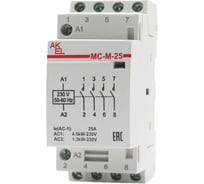 Контактор модульный Akel ВА47-МС-М-2-25-40 2 модуля 4NO/25A/230VAC 401213