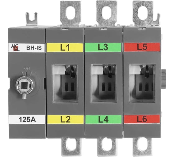 Выключатель нагрузки с видимым разрывом Akel ВН-IS-D3P-125A-В (250AF) 3P/125A/750V/без ручки управления и переходника 803087 1