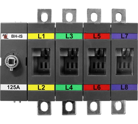Выключатель нагрузки с видимым разрывом Akel ВН-IS-D4P-125A-В (250AF) 4P/125A/750V/без ручки управления и переходника 803088 1