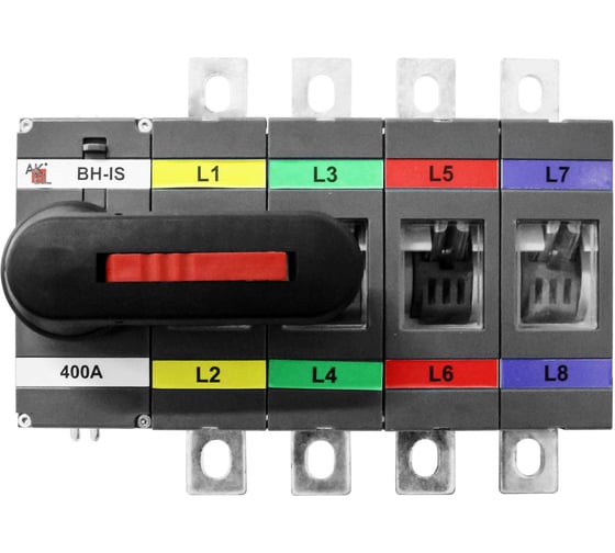Выключатель нагрузки с видимым разрывом Akel ВН-IS-D4P-400A-С 4P/400A/1000V/передняя рукоятка на корпусе 803075 1