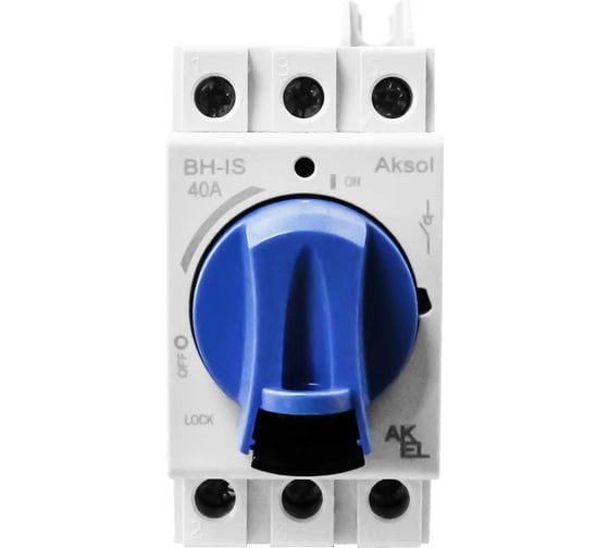 Выключатель нагрузки модульный Akel ВН-IS-AKSOL-3P-40A-С 3P/40A/передняя рукоятка на корпусе 803850 1