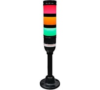 Светосигнальная колонна XSON d=50 мм, стойка 135 мм, постоянный звук, цвета: красный, желтый, зеленый, 24 В DC, IP50 XSON-ETL50BK-S3AFRYG-LN24-135